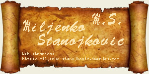 Miljenko Stanojković vizit kartica